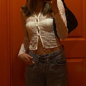 ‼️‼️SOLD‼️‼️SHEER PRINCESS POLLY LONG SLEEVE 🤍🤍🤍